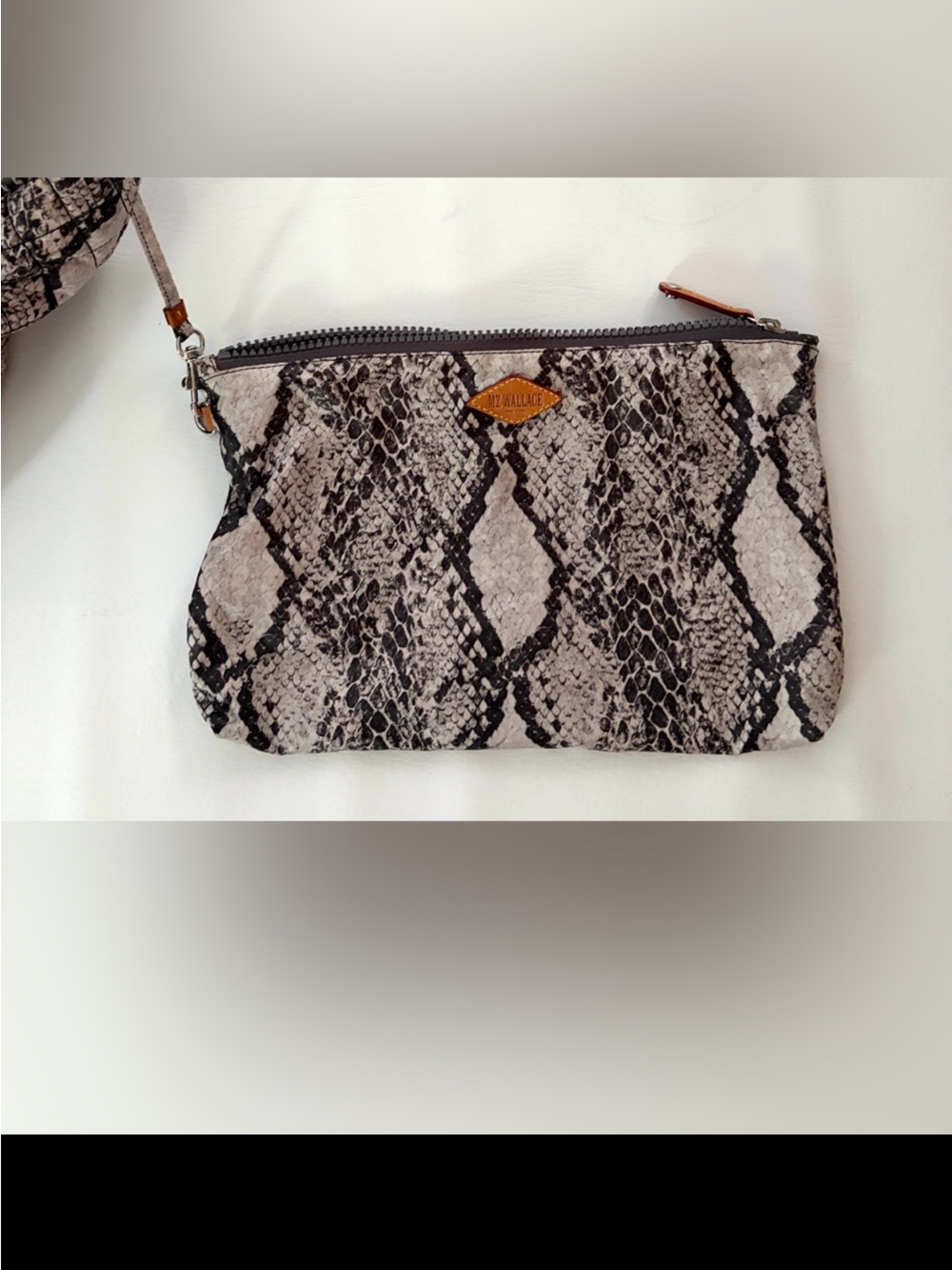 MZ Wallace Metro Tote Animal Print Black Brown Shoulder Bag - Picture 10 of 16